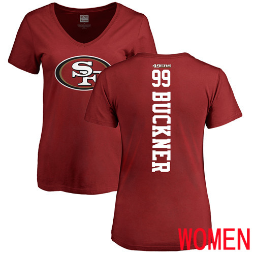 San Francisco 49ers nike_49ers_2710 Red Women DeForest Buckner Backer #99 NFL T Shirt->nfl t-shirts->Sports Accessory